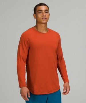 Lululemon Drysense Long Sleeve Erkek Üstler Koyu Kırmızı | BCJP-62059