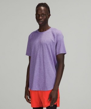 Lululemon Drysense Training Short Sleeve Shirt Erkek Üstler Mor Beyaz | SQAC-02396