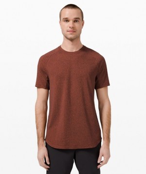 Lululemon Drysense Training Short Sleeve Shirt Erkek Üstler Siyah Turuncu | YXQZ-69273