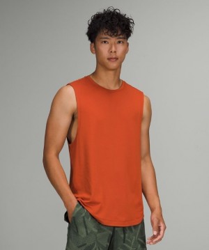Lululemon Drysense Training Sleeveless Erkek Üstler Koyu Kırmızı | QFVH-59732