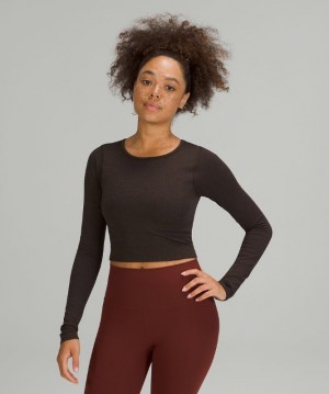 Lululemon Ebb to Street Long Sleeve Shirt Kadın Üstler French Press | UALZ-79531