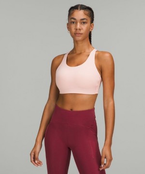 Lululemon Energy Bra High Support Kadın Spor Sütyeni Pembe Beyaz | YSWD-85742