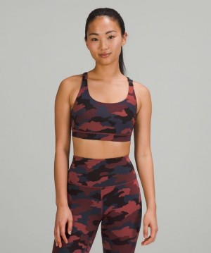 Lululemon Energy Bra Kadın Spor Sütyeni Camo Kırmızı Renkli | HYUN-49280