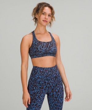 Lululemon Energy Bra Kadın Spor Sütyeni Leopar Camo Mavi Renkli | IBWT-80532