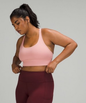 Lululemon Energy Bra Long Line Kadın Spor Sütyeni Pembe | SDBL-13059