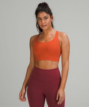 Lululemon Energy Bra Long Line Kadın Spor Sütyeni Turuncu | BUJL-53812