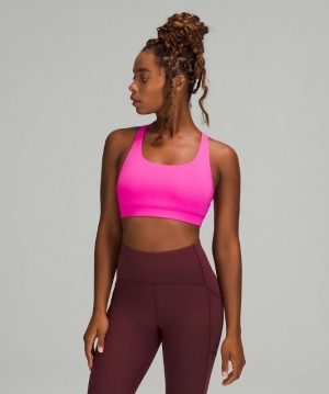 Lululemon Energy Bra Medium Support, B Kadın Spor Sütyeni Pembe | SALX-10923