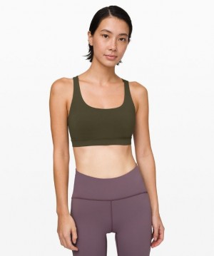 Lululemon Energy Bra Medium Support, B Kadın Spor Sütyeni Koyu Zeytin Yeşili | NMHF-75026