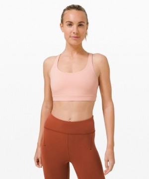 Lululemon Energy Bra Medium Support, B Kadın Spor Sütyeni Pembe Beyaz | MHCD-13409