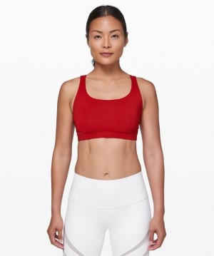 Lululemon Energy Bra Medium Support, B Kadın Spor Sütyeni Koyu Kırmızı | BUYN-63159