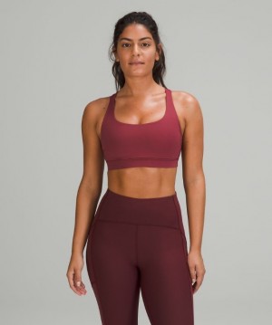 Lululemon Energy Bra Medium Support, B Kadın Spor Sütyeni Bordo | AWNY-35671