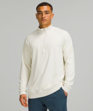 Lululemon Engineered Warmth Half-Zip Erkek Tişörtü Beyaz Beyaz | LPKZ-37045