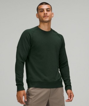 Lululemon Engineered Warmth Long Sleeve Crew Erkek Tişörtü Yeşil Yeşil | CMGE-40928