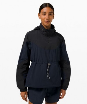 Lululemon Evergreen Anorak Kadın Mont Lacivert Siyah | UZLV-08721