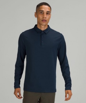 Lululemon Evolution Long Sleeve Polo Shirt Erkek Üstler Lacivert | RCQD-65937