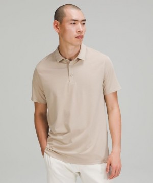 Lululemon Evolution Short Sleeve Polo Shirt Erkek Üstler Bej Rengi | KPNC-04783