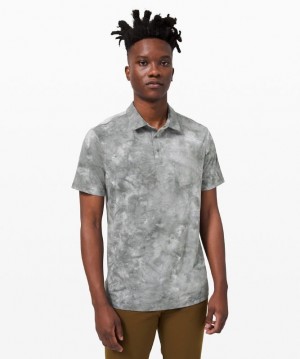 Lululemon Evolution Short Sleeve Polo Shirt Erkek Üstler Beyaz Gri | ULYR-87061