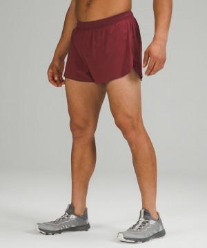 Lululemon Fast and Free Reflective Short 3 Erkek Şort Bordo | EUMC-26549