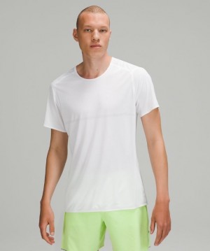 Lululemon Fast and Free Short Sleeve Shirt Breathe Erkek Üstler Beyaz | SZKN-03216