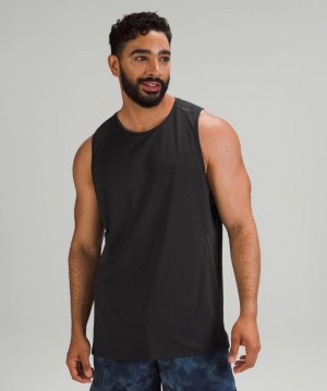 Lululemon Fast and Free Tank Top Spray Erkek Üstler Siyah Siyah | EDNL-61074