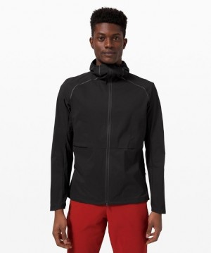 Lululemon Fast and Free Windbreaker Erkek Mont Siyah | CJES-75124