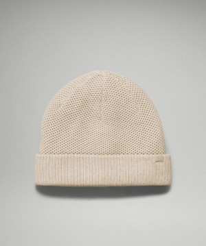 Lululemon Fleece-Lined Knit Beanie Accessories Şapkalar Bej Rengi | ZBOP-75189