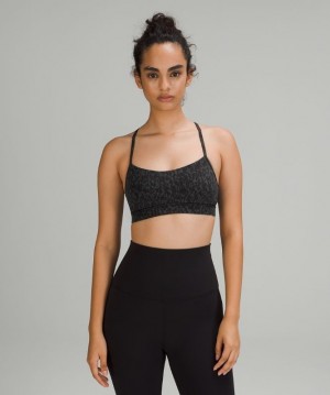 Lululemon Flow Y Nulu Bra Light Support Kadın Spor Sütyeni Leopar Camo Siyah Renkli | YUVP-84163