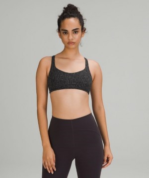 Lululemon Free to Be Bra Wild Kadın Spor Sütyeni Leopar Camo Siyah Renkli | RSUE-17689