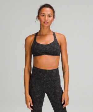 Lululemon Free to Be Bra - Wild Light Support Kadın Spor Sütyeni Camo Siyah Renkli | CIGA-45201