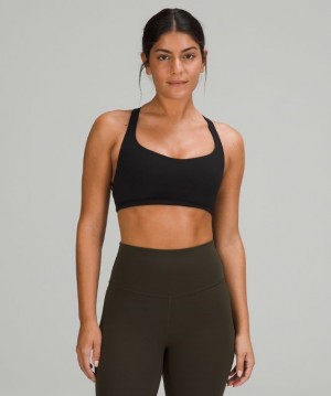 Lululemon Free to Be Bra - Wild Light Support Kadın Spor Sütyeni Siyah | BGFQ-43019
