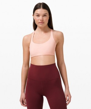 Lululemon Free to Be Bra - Wild Light Support Kadın Spor Sütyeni Pembe Beyaz | WDGB-72935