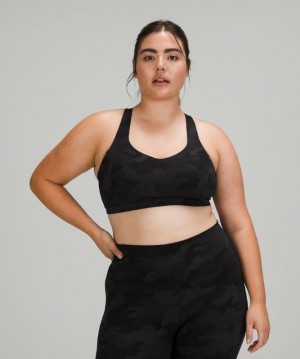 Lululemon Free to Be Serene Bra Light Support, C/D Cup Kadın Spor Sütyeni Camo Siyah Renkli | ESNJ-96281