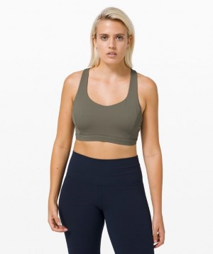 Lululemon Free to Be Serene Bra Light Support, C/D Cup Kadın Spor Sütyeni Gri Zeytin Yeşili | DHTZ-20746