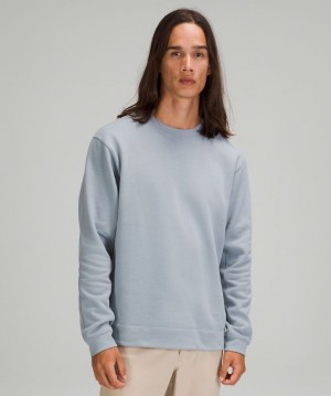 Lululemon French Terry Oversized Long Sleeve Crew Erkek Tişörtü Chambray | GYLN-40783