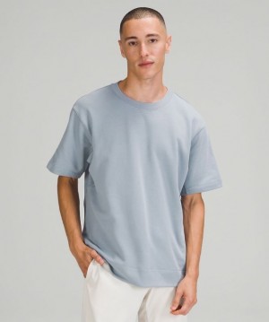 Lululemon French Terry Oversized Short Sleeve Crew Erkek Üstler Chambray | WUFR-34817