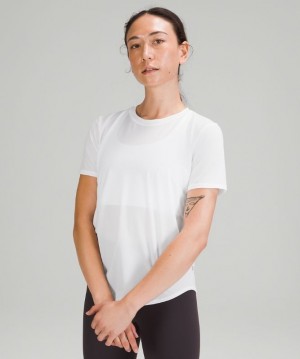 Lululemon High Neck Running and Training T-Shirt Kadın Üstler Beyaz | HUIE-65149