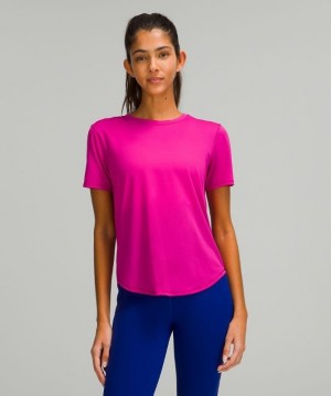 Lululemon High Neck Running and Training T-Shirt Kadın Üstler Ripened Raspberry | XPYQ-69317