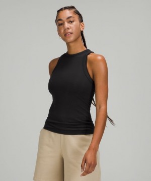 Lululemon Hold Tight Crewneck Tank Top Kadın Üstler Siyah | ZYRO-74201
