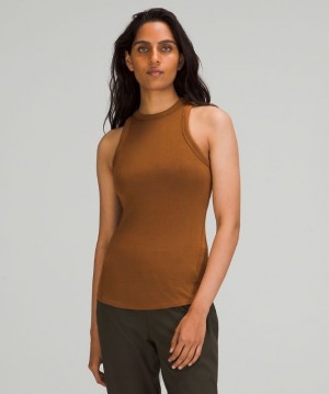 Lululemon Hold Tight Crewneck Tank Top Kadın Üstler Bakır Kahverengi | WBNK-08539