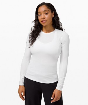 Lululemon Hold Tight Long Sleeve Kadın Üstler Beyaz | ODJV-39781