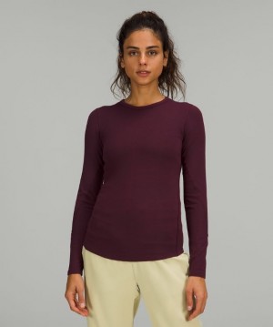 Lululemon Hold Tight Long Sleeve Kadın Üstler Cassis | MLUG-09283