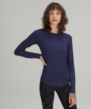 Lululemon Hold Tight Long Sleeve Kadın Üstler Night Sea | LYCP-80256