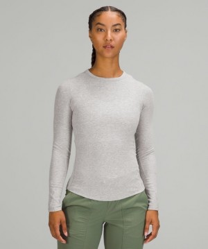 Lululemon Hold Tight Long Sleeve Kadın Üstler Açık Gri | CMDZ-25701