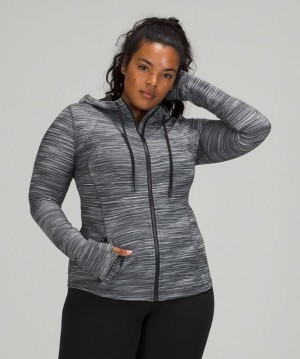 Lululemon Hooded Define Jacket Nulu Kadın Mont Siyah Beyaz Siyah | GQKU-45027