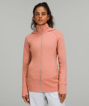 Lululemon Hooded Radiant Jacket Kadın Mont Pembe | SKJI-28419