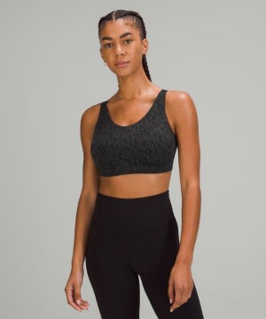 Lululemon In Alignment Bra D-G Kadın Spor Sütyeni Leopar Camo Siyah Renkli | HMTZ-64359