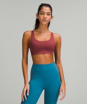 Lululemon In Alignment Straight-Strap Bra A/B Kadın Spor Sütyeni Bordo | PFNL-83469