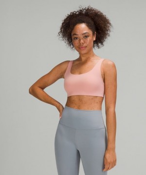 Lululemon In Alignment Straight Strap Bra Light Support Kadın Spor Sütyeni Pembe | KEON-43956