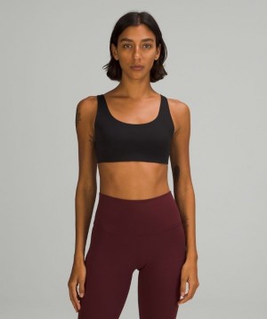 Lululemon In Alignment Straight Strap Bra Light Support Kadın Spor Sütyeni Siyah | GLTN-27510