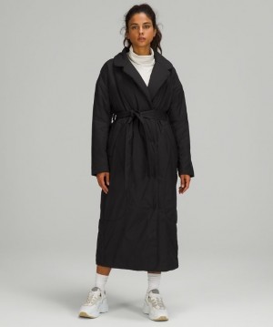 Lululemon Insulated Trench Kadın Mont Siyah | LYDF-14305